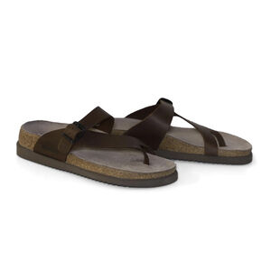 Helen Plus Wide Width Brown Leather Thong Sandal Womens Size 39 Comfort Support